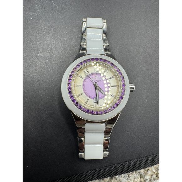Aquaswiss Swiss-Made Sea Star Women's Watch Purple White Ceramic SS 59G001 - Picture 7 of 14